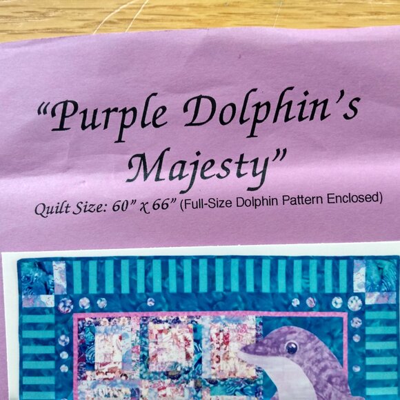Vintage 90s Dolphin Quilt Sewing Pattern 60x66 - Picture 3 of 11